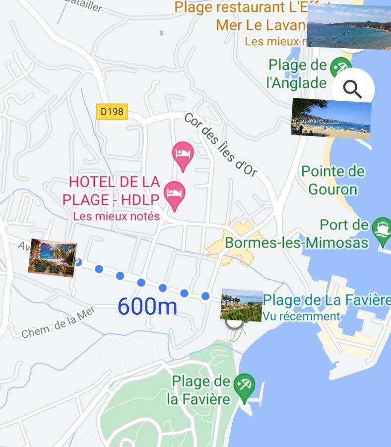 Le Studio Tahiti 4 Pers 600M De La Plage La Faviere Bormes-les-Mimosas Eksteriør bilde